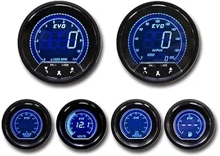 MOTOR METER RACING EVO Series Digital 6 Gauge Set Includes GPS Sensor mounting kit