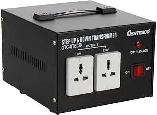 Oshtraco 3000W Fuse Protected Universal Plug Step Up and Step Down Voltage Transformer