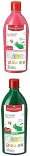 Faber Castell Paints Bottle Pink 0.5L + Paints 500Ml Brilliant Green