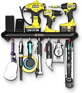 COOLBABY Air Tool Holder, Power Tool Organizer for Tool Storage, Cordless Drill Tools Organizer, garage tool organizer wall mount,heavy duty plastic,black,for Mechanics,Bodyshop and Wood