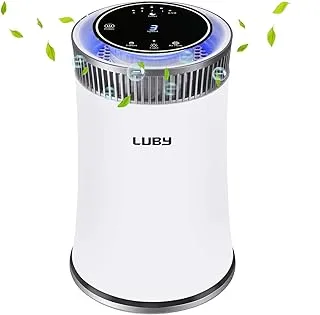 Luby Air Purifier for Home with True HEPA Filter, 5 Speeds, 8H Timer, Night Light & Filter Change Reminder, Portable Air Cleaner for Dust, Smokers, Pollen, Pet Dander, Hayfever, Cooking Smell