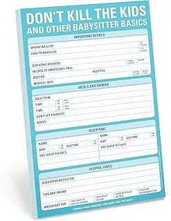 Knock Knock Don't Kill the Kids Babysitter Checklist Note Pad, 6 x 9-inches