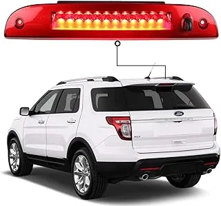 LED 3rd Third High Mount Tail Brake Light For 2002-2010 FORD EXPLORER, 2008-2012 Ford Escape (Chrome Housing Red Lens)