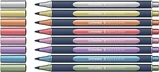 Schneider Paint-It 050 Metallic Rollerball Set, 0.4 mm, Wallet, x8, Assorted Colors (ML05011502)