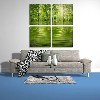 Penetrating Light, Canvas wall art, Green, Canvas, 4 Pieces, 40 x 40 By(BPA®)