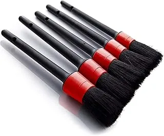 SKY-TOUCH 5pcs Auto Car Detailing Brush，Automotive Detail Cleaning Brushes For Cleaning Wheels, Engine, Interior, Emblems, Exterior, Dashboard Air Outlet，Wet & Dry Use Scratch Free Auto Clean Brushes