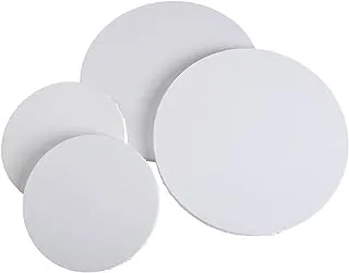 BPA® Round Canvas, 4pcs Professional Stretched Circle Canvas Board for Painting, Acrylic Pouring - 12'' & 8''