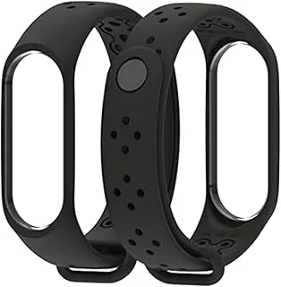 Warable Devices Accessories - strap band 4 newest my band 3 strap silicone strap replacement for Xiáomí band 3 strap miband 4 accessories (Black)