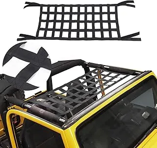 Mesh Cargo Net, Auto Roof Net Hammock for Jeep Wrangler YJ TJ JK JKU JL JLU JT 1987-2021