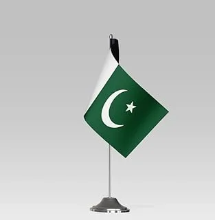 BPA® PAKISTAN FLAG Compact Table Flag with Stand Elegant Desk Decor (22x10cm)