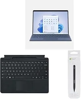 Microsoft Surface Pro 9, PixelSense Display,Intel Core i5-1235U, Integrated graphics,8GB RAM,256GB SSD,Windows 11,Sapphire +Surface Keyboard Black (English,Arabic) + Surface Slim Pen 2 Black