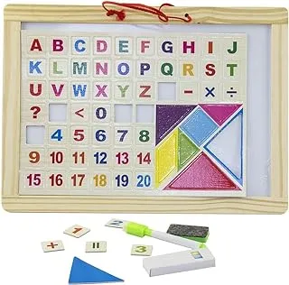 Rapex Double Sided White/Black Magnetic Drawing Board - Colorful Erasable Sketching Pad with Alphanumeric, Mathemaical Signs Educational Learning Toy for Kids,Toddlers