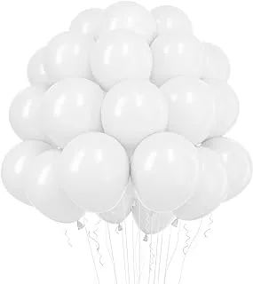 GOLDEDGE 50 Pack White Balloons 12 Inch, Red Latex Balloons for Kids Party balloons Supplies Wedding Birthday Bridal Shower Decorations.