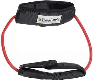 Theraband Professional Latex Resistance Tubing with Handles For Physical Therapy, Lower Pilates, and Home Workout, Includes Padded Cuffs, 12 Inch