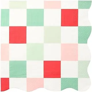 Meri Meri Multi Check Large Napkins 16-Pieces Pack