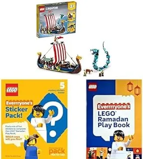 مجموعة بناء LEGO LEGO® Creator 3in1 Viking Ship وMidgard Serpent 31132 (1 مع كتاب LEGO وملصقات LEGO Surprise!