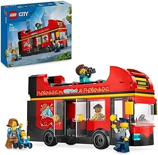 LEGO City Red Double-Decker Sightseeing Bus Toy, Red Vehicle for 7 Plus Year Old Boys & Girls, Creative Set with 5 Minifigures Including a Baby and Buggy, Birthday Gift Idea 60407