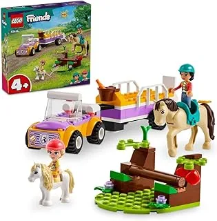 مجموعة مكعبات بناء سيارة من LEGO® Friends Horse and Pony Trailer 42634؛ ألعاب للأولاد والبنات والأطفال (105 قطعة)