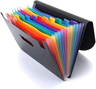 COOLBABY 12 Pockets Expanding File Folders, Portable Accordion A4 Expandable File Organizer, Portable Expanding File Folder with Protective Flap Closure 12 Layers