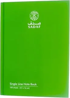 Sadaf Single Line Hard Cover 100 Sheet Notebook, A5 Size, Green