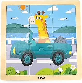 Viga Wooden 9-Piece-Puzzle - Car