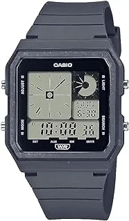 Casio POP Bio-Based Renewable Band LED Backlight World Time Daily Alarm Unisex Watch LF20W-8A2, Grey, Compact