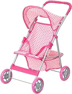 MOON Mini Doll Stroller: Lightweight & Travel-Ready Stroller for Toddler's Pretend Play - Compact, Easy Fold, Durable Metal Frame - Ideal Gift for Imaginative Fun & Development, 3Y+ - Pink