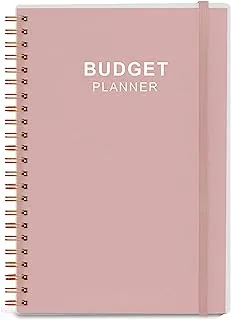 Budget Planner - Monthly Finance Organizer with Expense Tracker Notebook to Manage Your Money Effectively, Undated Finance Planner/Account Book, Start Anytime, 1 Year Use, A5, Rose