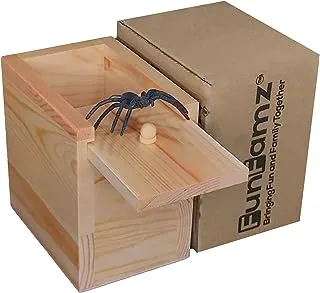 The Original Spider Prank Box- Hilarious Wooden Box Toy Prank, Funny Money Gift Box Surprise Toy, and Christmas Gag Gift Prank for Boys, Girls, Adults by FunFamz