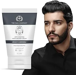 The Man Company Anti-Graying Hair & Beard Cream for Men | Delays Grays | Nourishes | Styles | Boosts Confidence | Toxin-Free | All Hair Types- 75 g