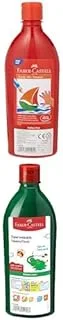 Faber Castell Paints Bottle Red 0.5L + Paints 500Ml Brilliant Green