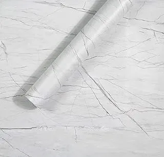 Homein Grey Marble Paper Self Adhesive Decorative Matte Granite Vinyl Film Wallpaper Adhesive Waterproof Removable Peel and Stick Wallpaper Thick Roll (17.5 X 78.7 Inches)