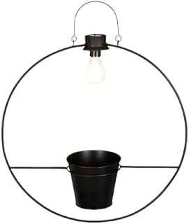 Suncoast Dimitri Outdoor Solar Lamp With Pot-Black