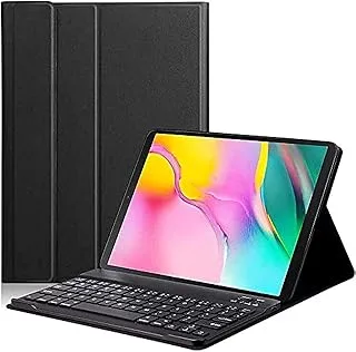 حافظة AWH Galaxy Tab S6 Lite مع لوحة مفاتيح 2020 - لوحة مفاتيح لاسلكية قابلة للفصل مع حامل قلم رصاص وغطاء فوليو لجهاز New Tab S6 Lite SM-P610/P615 2020، لوحة مفاتيح باللغة الإنجليزية والعربية