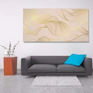 Shining rays, Canvas wall art, Gold, Canvas, 1 Piece, 150 x 75 cm By(BPA®)