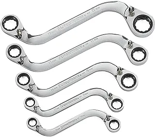 GEARWRENCH 5 Pc. 12 Pt. Reversible S-Shape Double Box Ratcheting Wrench Set, Metric - 85299