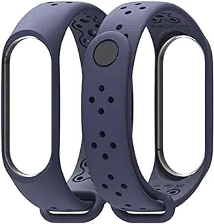 Warable Devices Accessories - strap band 4 newest my band 3 strap silicone strap replacement for Xiáomí band 3 strap miband 4 accessories (Navy blue)