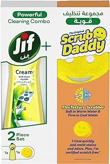 Jif Multipurpose Cleaning Cream for 100% Stain and Grease Removal, 500ml + Scrub Daddy Multipurpose Scratch-Free Scrubber, 1 Piece