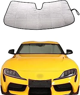 Windshield Sunshade Fit for Toyota Supra GR A90 A91 MK5 2019-2022, Folding Car Sun Shade for Front Window, Auto Sun Protection Visors Blocks UV Rays and Keeps Vehicle Cool, 1 PCS