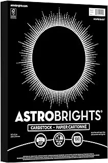 بطاقات ملونة من Astrobrights، 8.5؟ × 11 بوصة، 65 رطل/176 جرامًا للمتر المربع، أسود إكليبس، 100 ورقة (22024-01)