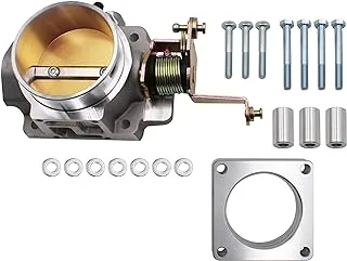 1724 62mm Power Plus Series Throttle Body with a Complete Throttle Body Spacer, Compatible with 1991-2003 Jeep 4.0L