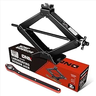 DNA MOTORING 2 Tons(4,409 lbs) Scissor Lift Jack with Labor-Saving Ratchet Wrench for Most Cars,3.85'' - 17.4'' Lifting Range,TOOLS-00283