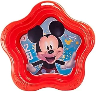 Mickey Mouse Children's Pool Sandbox, Beach Toys for Children 1-3 Years, with Permanent and Waterproof Decoration, Drainage Slots and Rounded Edges, Red (2 Pcs)