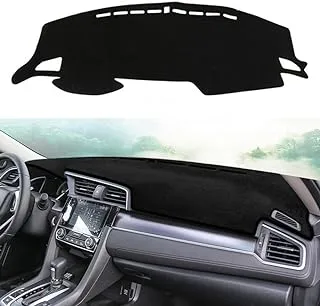 YOFAMO Dashboard Cover Dash Cover Mat Pad Carpet Custom Fit for Honda 10th Gen Civic 2016 2017 2018 2019 2020 2021 Accessories Anti-Skid Center Console Protector Cover Mat(Black Edge)