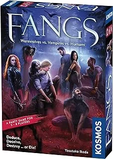 Thames & Kosmos Fangs | | Party Game | Vampires v. Werewolves v. Humans | Social Deduction | Role-Playing | 5 to 8 Players | Ages 10 and up