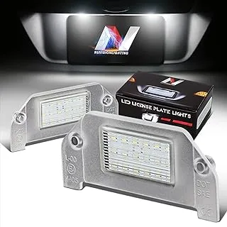 NUVISION LIGHTING NVL-LPL-025 زوج من مصابيح لوحة الترخيص LED ذات العدسات الشفافة المتوافقة مع Dodge Dart 2013-2016 / Challenger Avenger 2008-2014