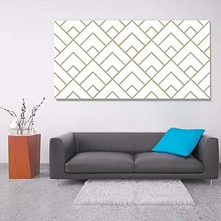 Squares arrangement, Canvas wall art, Gold, Canvas, 1 Piece, 100 x 50 cm By(BPA®)