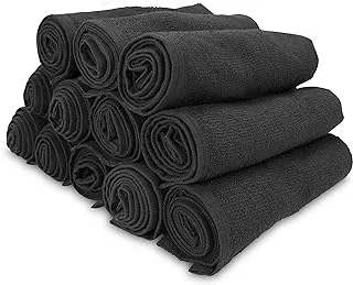 Arkwright Bleach Safe Salon Towels Pack of 12 (16 x 28 inch, Black)