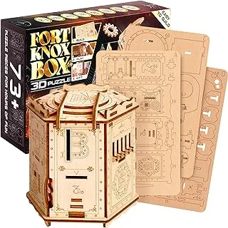 ESC WELT Fort Knox Box PRO 3D Puzzle Game - 3-in-1 Wooden Puzzle Box Game - Brainteaser - Gift Box Riddle Game - Puzzle Box for Children and Adults - Mind Puzzles 3D Wooden Puzzle - Escape Room Games