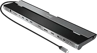 j5create JCD543 USB-C™ قاعدة توصيل ثلاثية العرض، تتضمن 2 منافذ HDMI و5 منافذ USB، فضي وأسود
